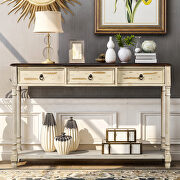 Beige console table with projecting drawers and long shelf by La Spezia additional picture 6