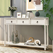 Antique white console table with projecting drawers and long shelf by La Spezia additional picture 6