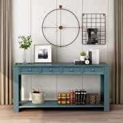 Dark blue wash console table for entryway hallway sofa table by La Spezia additional picture 9