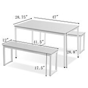 3-piece dining table set kitchen white table with two benches by La Spezia additional picture 9