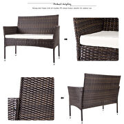4 pc outdoor garden rattan patio furniture set cushioned seat wicker sofa additional photo 4 of 6