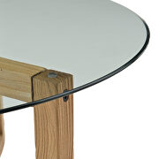 Round tempered glass top & sturdy natural wood base coffee table by La Spezia additional picture 4