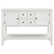 White cambridge series buffet sideboard console table with bottom shelf by La Spezia additional picture 2