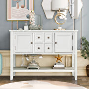 White cambridge series buffet sideboard console table with bottom shelf by La Spezia additional picture 17