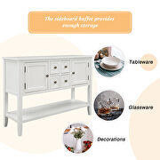 White cambridge series buffet sideboard console table with bottom shelf by La Spezia additional picture 18