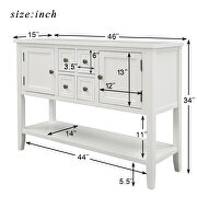 White cambridge series buffet sideboard console table with bottom shelf by La Spezia additional picture 20