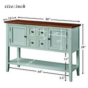 Retro blue cambridge series buffet sideboard console table with bottom shelf by La Spezia additional picture 12