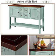 Retro blue cambridge series buffet sideboard console table with bottom shelf by La Spezia additional picture 13