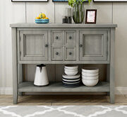 Antique gray cambridge series buffet sideboard console table with bottom shelf by La Spezia additional picture 11