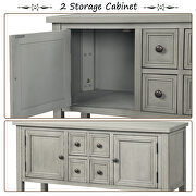 Antique gray cambridge series buffet sideboard console table with bottom shelf by La Spezia additional picture 12