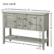 Antique gray cambridge series buffet sideboard console table with bottom shelf by La Spezia additional picture 15