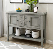 Antique gray cambridge series buffet sideboard console table with bottom shelf by La Spezia additional picture 17