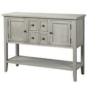 Antique gray cambridge series buffet sideboard console table with bottom shelf by La Spezia additional picture 19