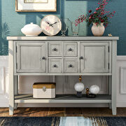 Antique gray cambridge series buffet sideboard console table with bottom shelf by La Spezia additional picture 9
