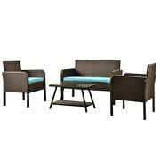 U-style 4 piece rattan sofa seating group with cushions additional photo 5 of 6