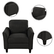 Black soft linen fabric armrest chair by La Spezia additional picture 4