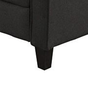 Black soft linen fabric armrest chair additional photo 5 of 9
