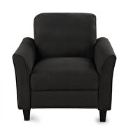 Black soft linen fabric armrest chair by La Spezia additional picture 6