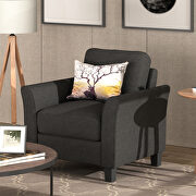 Black soft linen fabric armrest chair by La Spezia additional picture 9