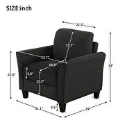 Black soft linen fabric armrest chair by La Spezia additional picture 10
