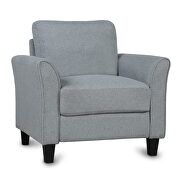 Gray soft linen fabric armrest chair additional photo 3 of 9