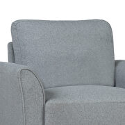 Gray soft linen fabric armrest chair additional photo 4 of 9