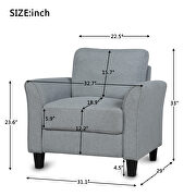 Gray soft linen fabric armrest chair by La Spezia additional picture 10
