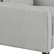 Light gray soft linen fabric armrest chair additional photo 4 of 9