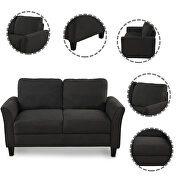 Black fabric loveseat sofa additional photo 5 of 9