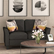 Black fabric loveseat sofa by La Spezia additional picture 9