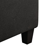 3-seat black linen fabric sofa additional photo 3 of 10