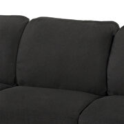 3-seat black linen fabric sofa additional photo 4 of 10
