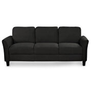 3-seat black linen fabric sofa by La Spezia additional picture 6