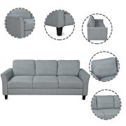 3-seat gray linen fabric sofa by La Spezia additional picture 2