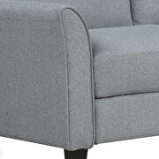 3-seat gray linen fabric sofa additional photo 3 of 9