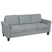 3-seat gray linen fabric sofa additional photo 4 of 9