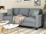 3-seat gray linen fabric sofa by La Spezia additional picture 7