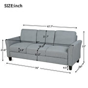 3-seat gray linen fabric sofa by La Spezia additional picture 10
