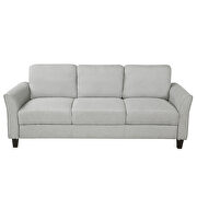 3-seat gray linen fabric sofa additional photo 3 of 9