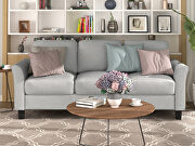 3-seat gray linen fabric sofa by La Spezia additional picture 8