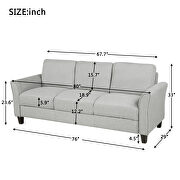 3-seat gray linen fabric sofa by La Spezia additional picture 10