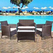 Ustyle 4 piece rattan sofa seating group with beige cushions by La Spezia additional picture 2