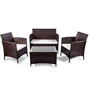 Ustyle 4 piece rattan sofa seating group with beige cushions by La Spezia additional picture 3