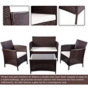 Ustyle 4 piece rattan sofa seating group with beige cushions by La Spezia additional picture 5