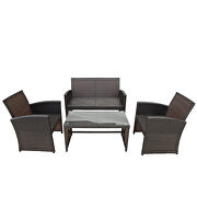 All-weather rattan 4 pieces outdoor patio brown set by La Spezia additional picture 10