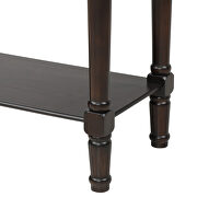 Espresso narrow console table, slim sofa table with three storage drawers additional photo 4 of 12
