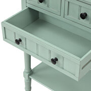 Retro blue narrow console table, slim sofa table with three storage drawers by La Spezia additional picture 4