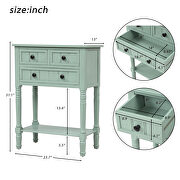 Retro blue narrow console table, slim sofa table with three storage drawers by La Spezia additional picture 10