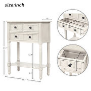 Ivory white narrow console table, slim sofa table with three storage drawers by La Spezia additional picture 11