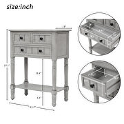 Gray wash narrow console table, slim sofa table with three storage drawers by La Spezia additional picture 11